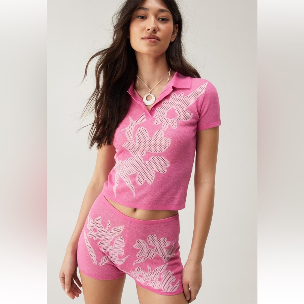 Nasty Gal Pink Floral Shorts